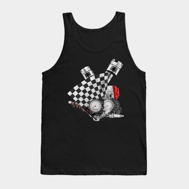 Engine Finish Line Tank Top by Motor World